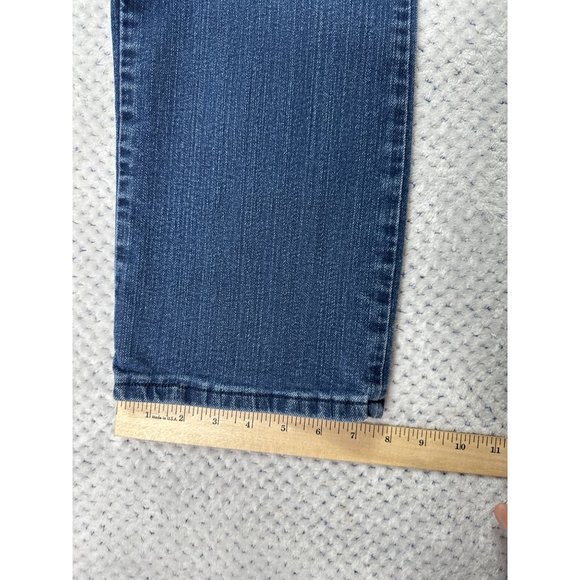 Lee Classic Fit Straight Leg at the Waist Jeans Womens 14 Denim Blue High Rise - Picture 10 of 10